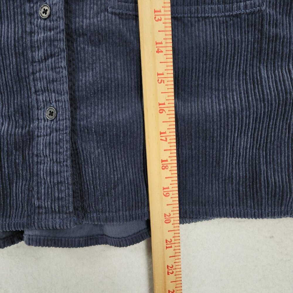 Madewell Shirt Womens Small Blue Cropped Oversized Corduroy Variegated Button Up - Picture 6 of 11